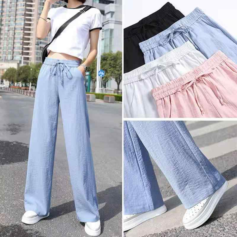Long Pants - カジュアルパンツ レディース ワイドパンツ ハイウエスト ストレートパンツ センタープレス 春夏 おしゃれ きれいめ ゆったり 普段使い 通勤 オフィス テーパードパンツ 卒業式 入学式 ママコーデ 30代 40代 50代 ブラック アイボリー カーキ