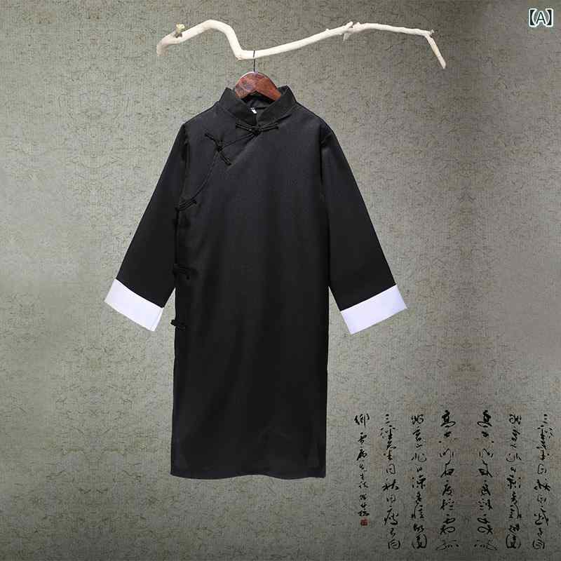 舞台衣装 男児用 中式長袍 相声表演服 伝統衣装