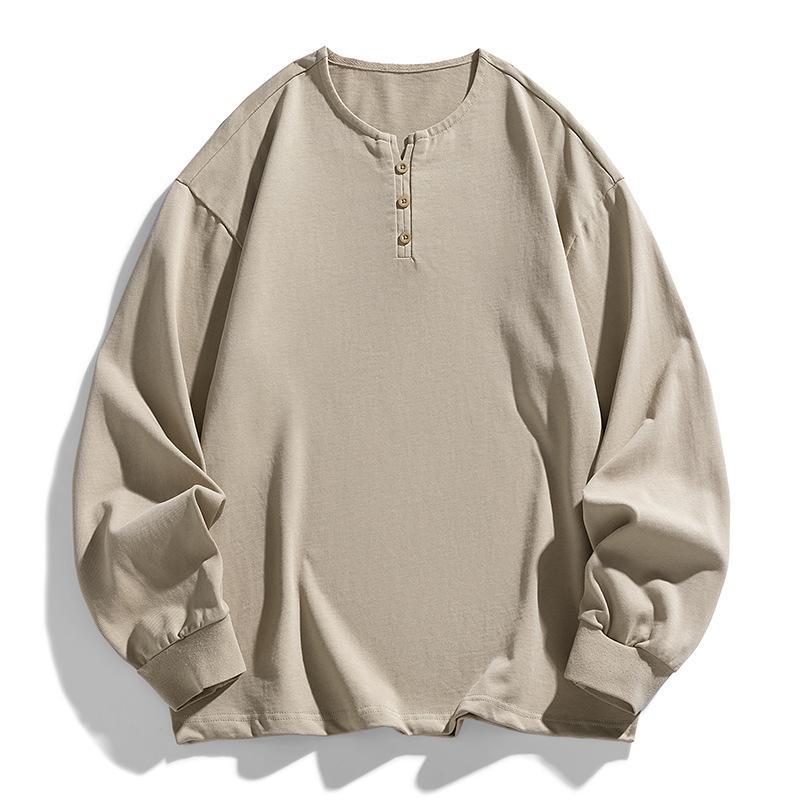 Rakuten - Tシャツ メンズ 春夏 綿100% 無地 Vネック 長袖 カジュアルシャツ