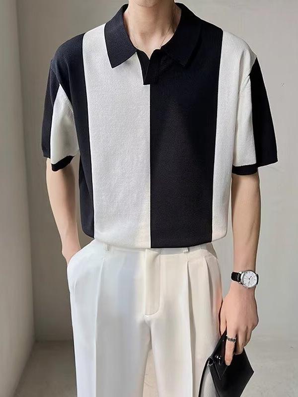 Other - トップス メンズ 半袖 ニット ポロシャツ 春夏 カジュアル おしゃれ ファッション 紳士服 部屋着 オシャレ 普段使い 軽量 薄手 通気性 夏物 サマー サラサラ 吸湿速乾