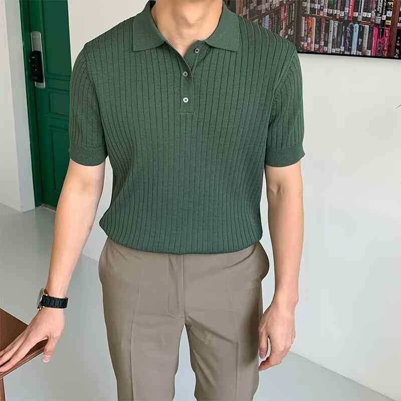 POLOシャツ メンズ 半袖 ニットシャツ カジュアル 紳士服 トップス 男性用 涼しい 夏物 鹿の子編み物 夏物 羊毛 上衣 上品 きれいめ ビジネス 普段使い 快適 通気性 M L XL 2XL 3XL