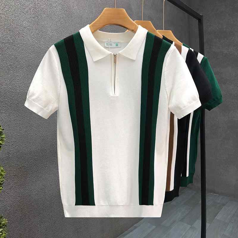 Tシャツ メンズ 半袖 夏 ポロシャツ ストライプ 紳士服 ビジネス カジュアル M L XL 2XL 3XL