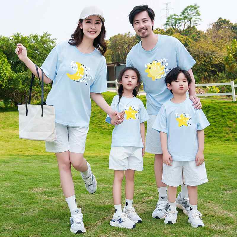 ファミリーTシャツ 半袖Tシャツ 子供服 キッズ服 男の子 女の子 親子コーデ お揃いコーデ 双子コーデ リンクコーデ ペアルック キャラクタープリント 夏物 薄手 通気性 綿100%