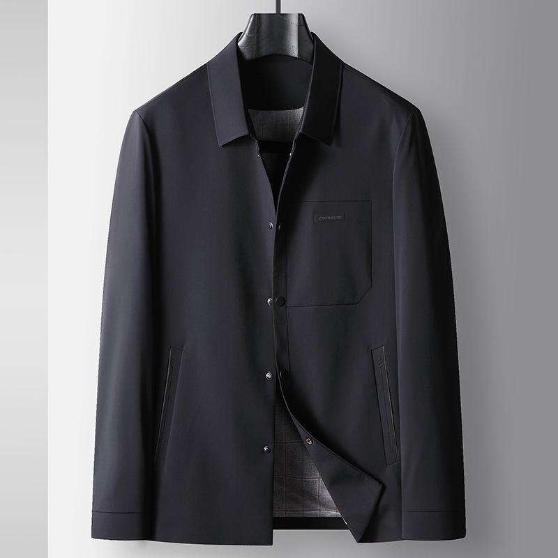 Other - アウター メンズ ワークジャケット 春秋 軽ビジネス カジュアル 薄手 上着 紳士服 快適 軽量 防風 耐摩 防風 耐久性 防風性 高色牢度 青年用 休闲 虾青 纯色 虾青 虾青 藏青