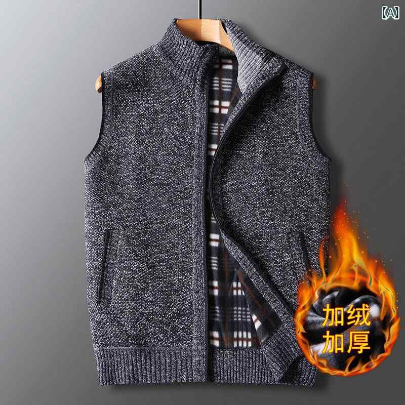 ニットベスト メンズ シニア向け 秋冬 厚手 暖かい 防寒 紳士服 男性用 チョッキ トップス ベスト ジレ カジュアル ビジネス おしゃれ ファッション 50代 60代 remake-buddy-10541370 リメイクバディー サンプル画像2