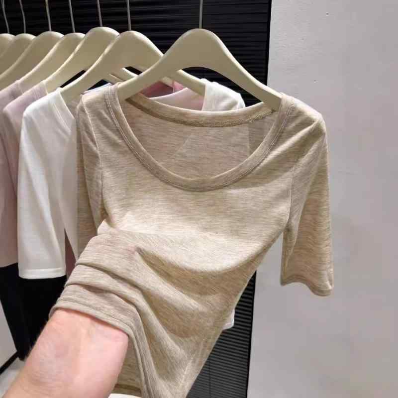 其它 - トップス Uネック Tシャツ レディース 薄手 中袖 七分袖 Tシャツ 綿混素材 春夏用 カジュアル おしゃれ かわいい きれいめ 大人 かわいい 清楚系 通勤 通学用