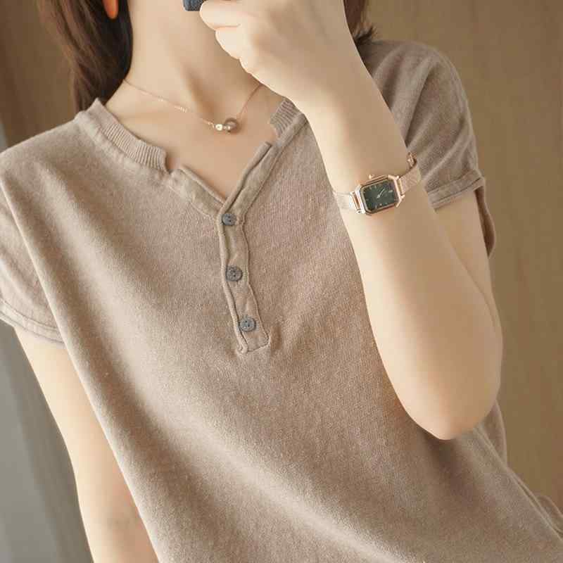 Tシャツ Vネック 半袖 綿麻 トップス レディース 春夏 通年着用可能 大人かわいい おしゃれ きれいめ 上品 シンプル カジュアル デイリーユース オフィス 通勤用 通勤用 普段使い用 オフィス用 フォーマル用 部屋着用 アウトドア用 清新着