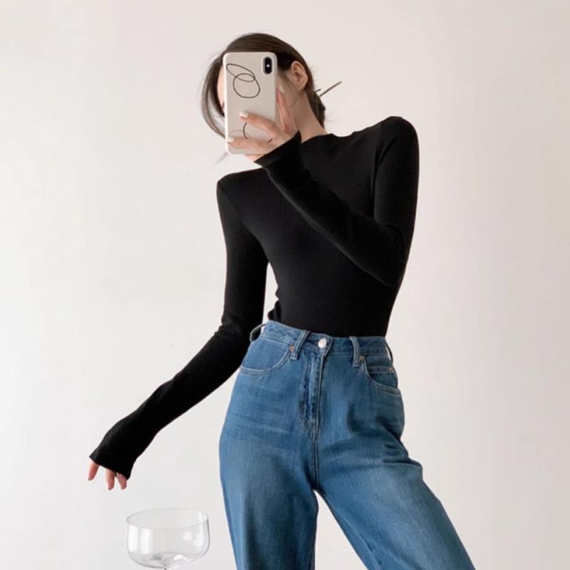 樂天商城 - ニット セーター レディース 長袖 トップス カットソー Tシャツ 秋服 高見え きれいめ カジュアル おしゃれ かわいい 大人っぽい 上質 柔らかい 伸縮性 快適 普段使い デイリーユース オフィス 通勤 通学 デート お出かけ 旅行 ショッピング 普