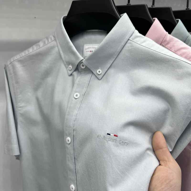 Order Shirts - シャツ メンズ 純色 半袖 ビジネス カジュアル 紳士服 春夏 秋服 軽量 高級感 綿100% 立領 男性用 トップス