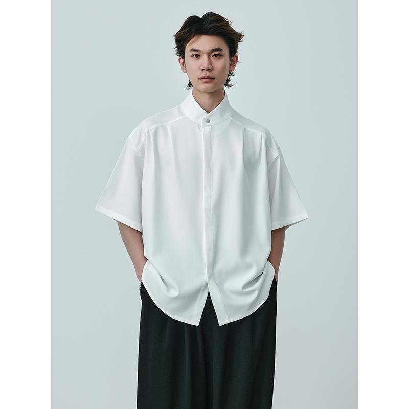 シャツ メンズ 純色 半袖シャツ クルーネックシャツ