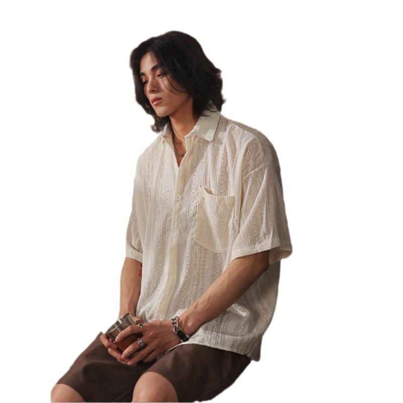 シャツ メンズ 格子柄 カジュアルシャツ 半袖シャツ 民族風 レトロ風 おしゃれ きれいめ 男性用 トップス 紳士服 ファッション 春夏 2024年 夏新作 M L XL XXL