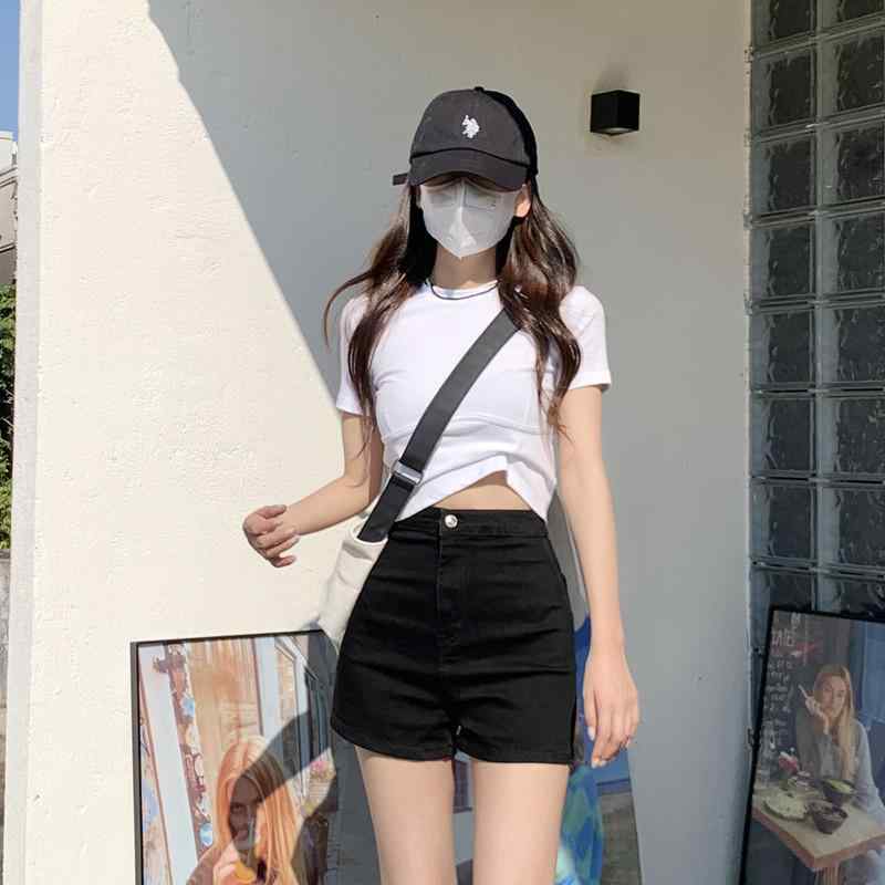 Other - デニム ショートパンツ レディース 夏 高腰 弹力 修身 显瘦 百搭 紧身 A字 热裤