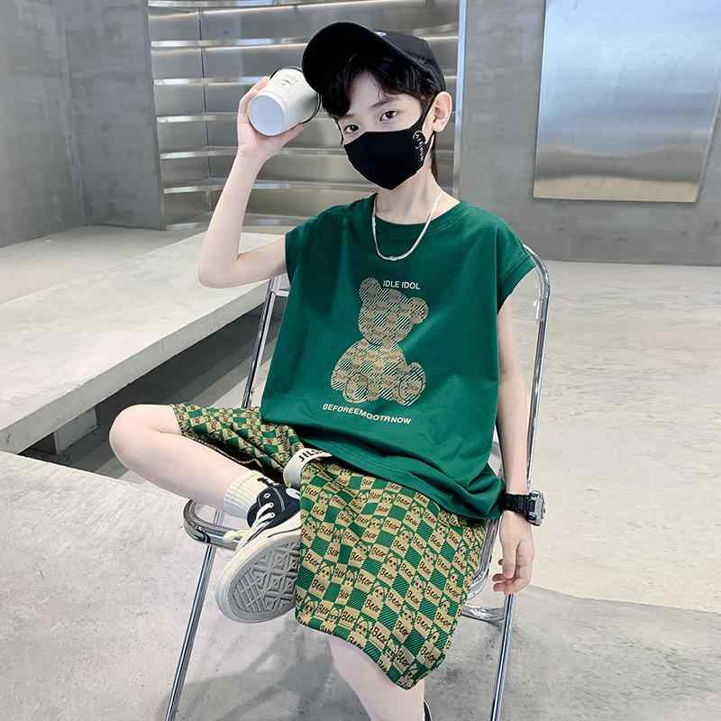 男の子 夏服 半袖Tシャツ ハーフパンツ セットアップ セットアップ 運動風 カート...