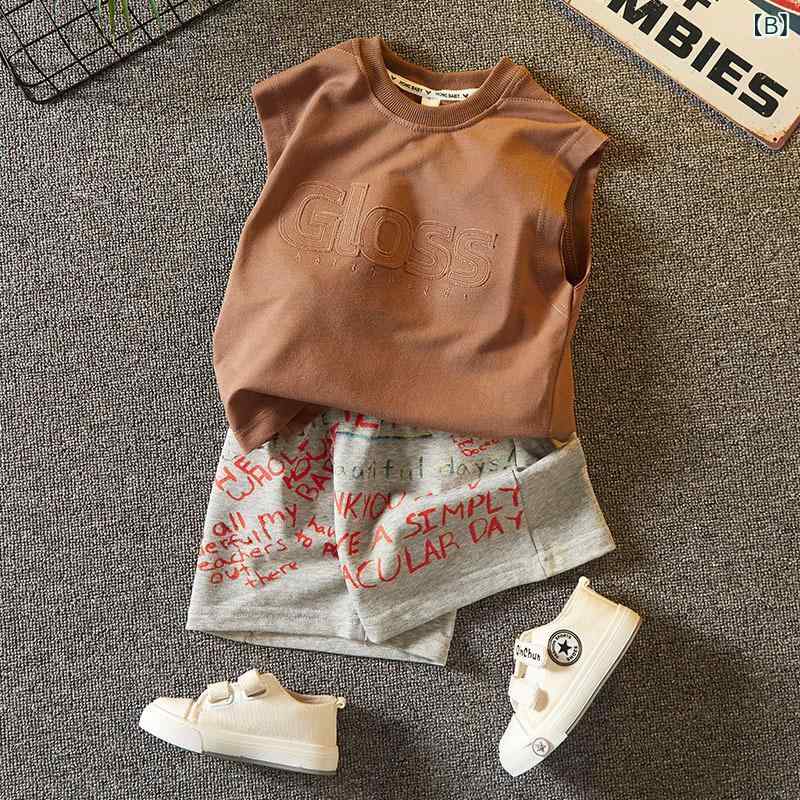 子供 服 男の子 夏服 セット 2024 夏 新品 男の子 赤ちゃん 洋 気 ノースリーブ ベ...