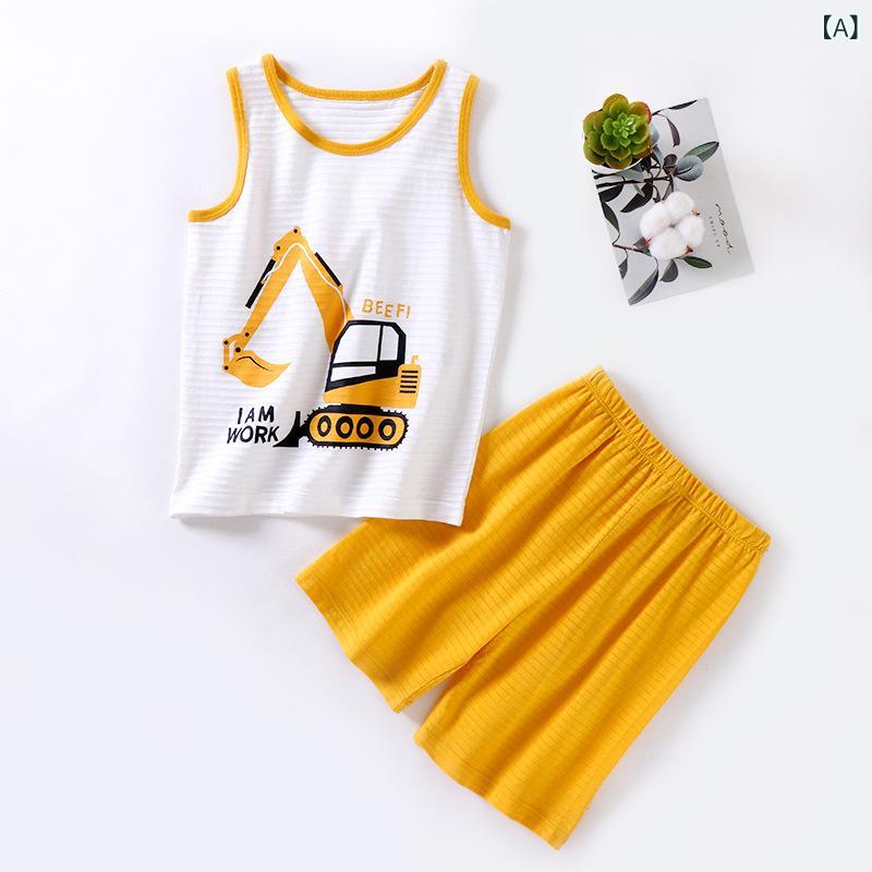 子供用 camisetasとショートパンツのセットアップベビー夏新作男の子女の子トップ...
