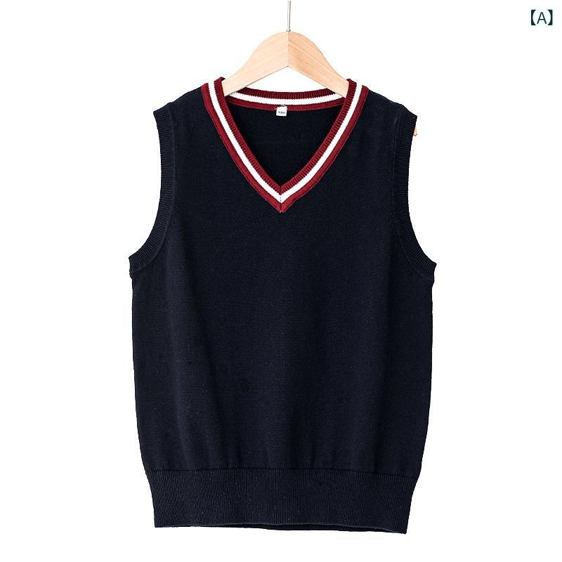 school uniform knit vest British style pleated skirt children's formal dress ...