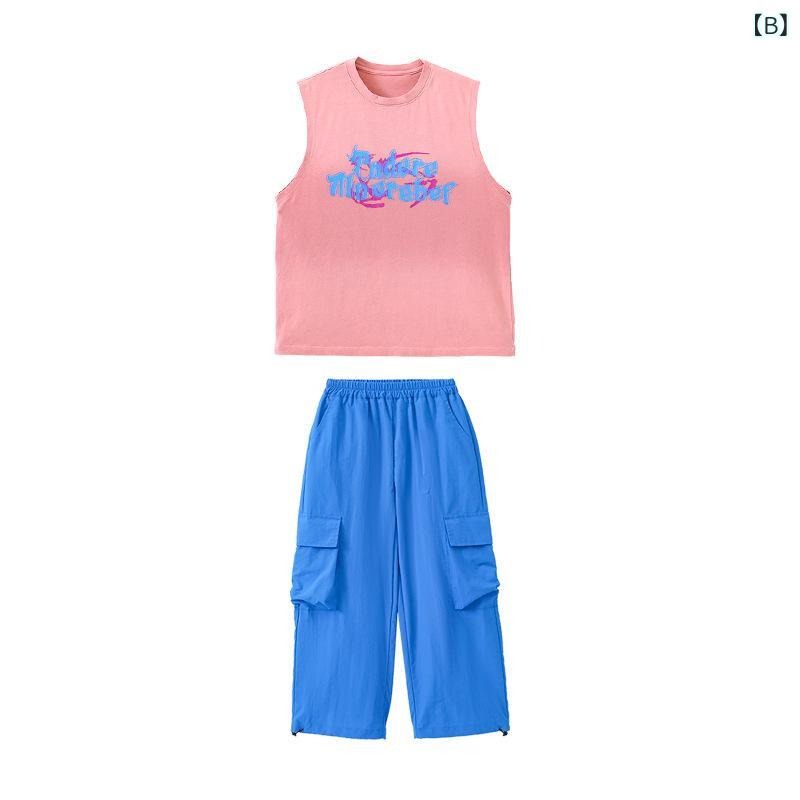 ストリート ダンスの 子供の ファッション 服 夏の 女の子の ジャズ ダンスの 服装...