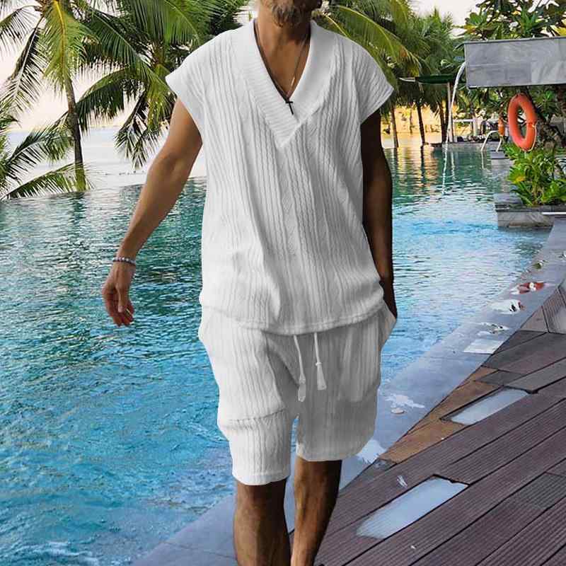 Tシャツ 短パン セットアップ メンズ 夏 軽量 接触冷感 吸湿速乾 通気性 綿混 カジ...