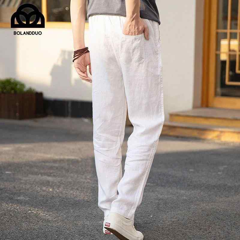 綿麻パンツ メンズ 薄手 夏 快適 ストレート 普段使い カジュアル 男性用 ズボン 通年 M L XL 2XL 3XL 4XL 5XL