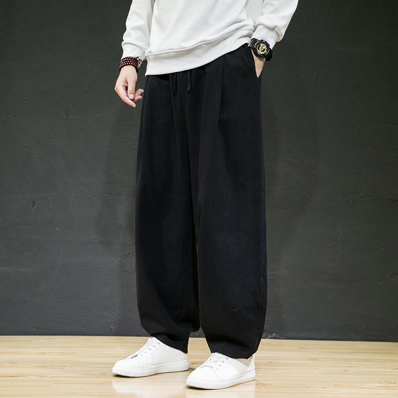 Rakuten - パンツ メンズ ゆったり 綿麻 紐付き ズボン 男性 カジュアル 春夏 薄手