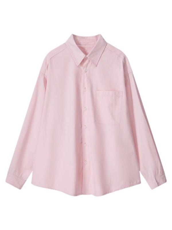 Other - 春季 高級感 防風 上衣 ピンク シャツ アウター レディース 春秋 法式 長袖