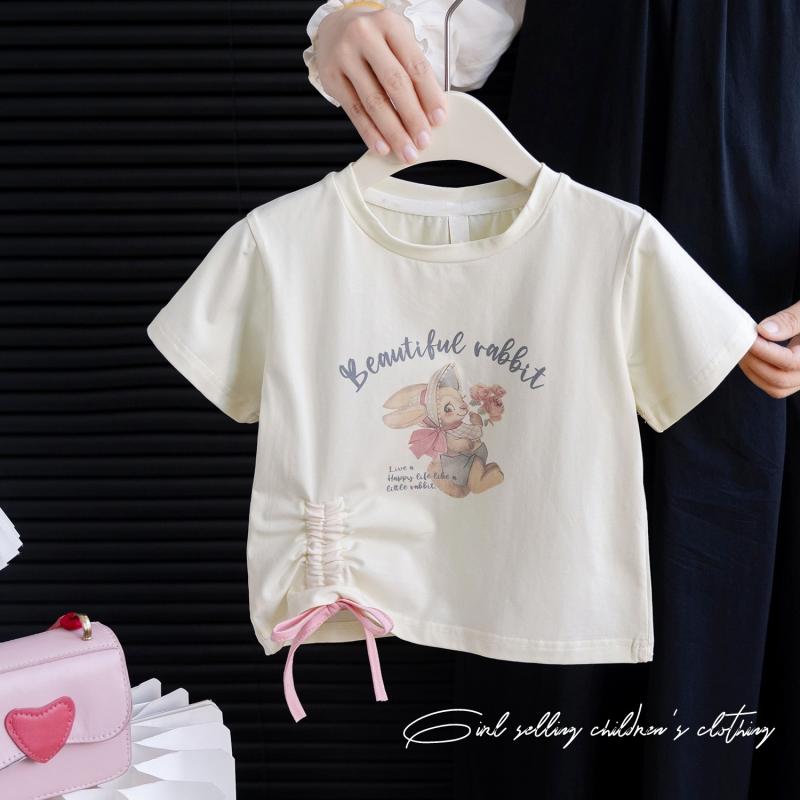 樂天商城 - 子供服 半袖Tシャツ 女の子 夏 韓国風 おしゃれ かわいい トップス 110cm