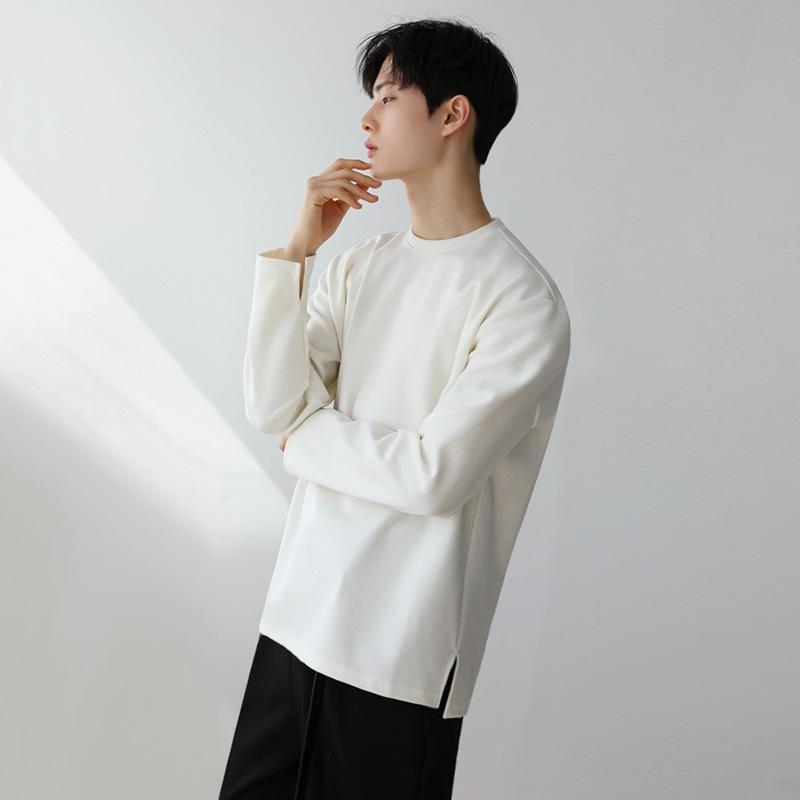 乐天商城 - Tシャツ メンズ 長袖 無地 カジュアル Tシャツ 男性用 トップス 綿100% ゆったり 春物 秋物 オールシーズン カーキ Lサイズ