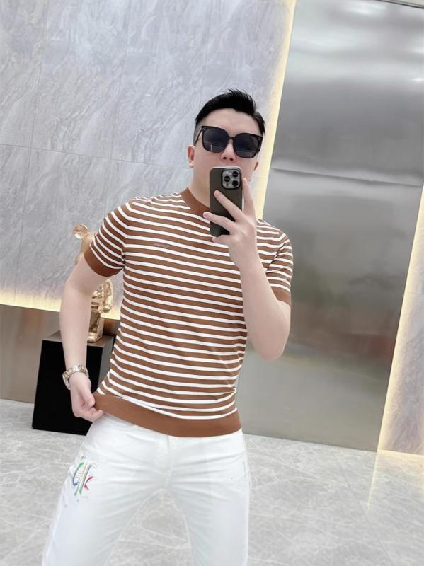 Tシャツ メンズ ストライプ 半袖 薄手 夏 春夏 カジュアル おしゃれ トップス 男性用 普段使い 綿混