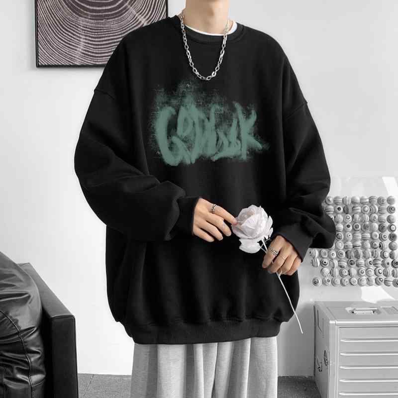 トップス トレーナー メンズ 長袖 春秋冬 ファッション おしゃれ かっこいい VIBE 裏起毛 ゆったり 韓国風 カジュアル 男性用 Tシャツ