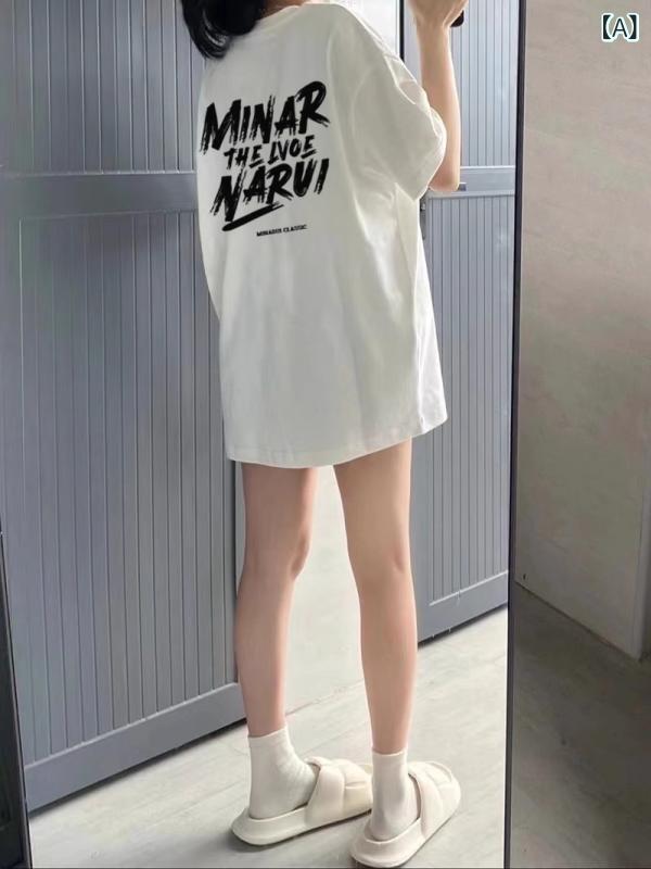 樂天商城 - Tシャツ レディース 半袖 圆领 字母プリント カジュアル 白 M L M XL XXL 白色