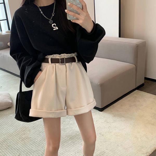 "パンツ ベルベット レディース ハイウエスト テーパードパンツ レトロ カジュアル ゆったり 女性用 普段使い アウト…