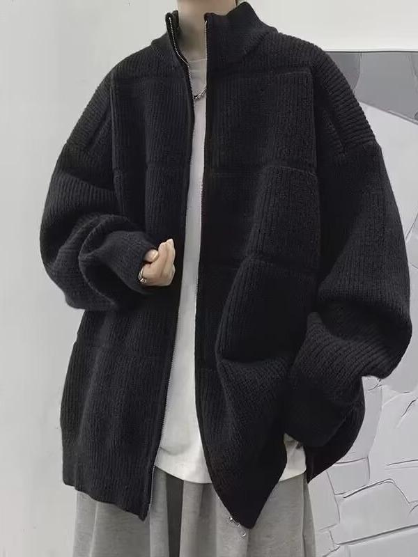 樂天商城 - トップス セーター メンズニット カーディガン 秋冬 ゆったり レトロ カジュアル 男性 紳士服 おしゃれ ファッション 暖かい 防寒 普段使い M L XL XXL 黒 ブラック グレー ブルー