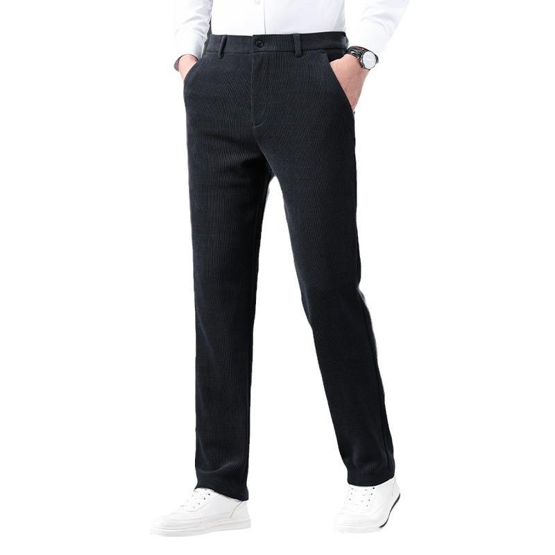 pants mens autumn winter warm casual business trousers