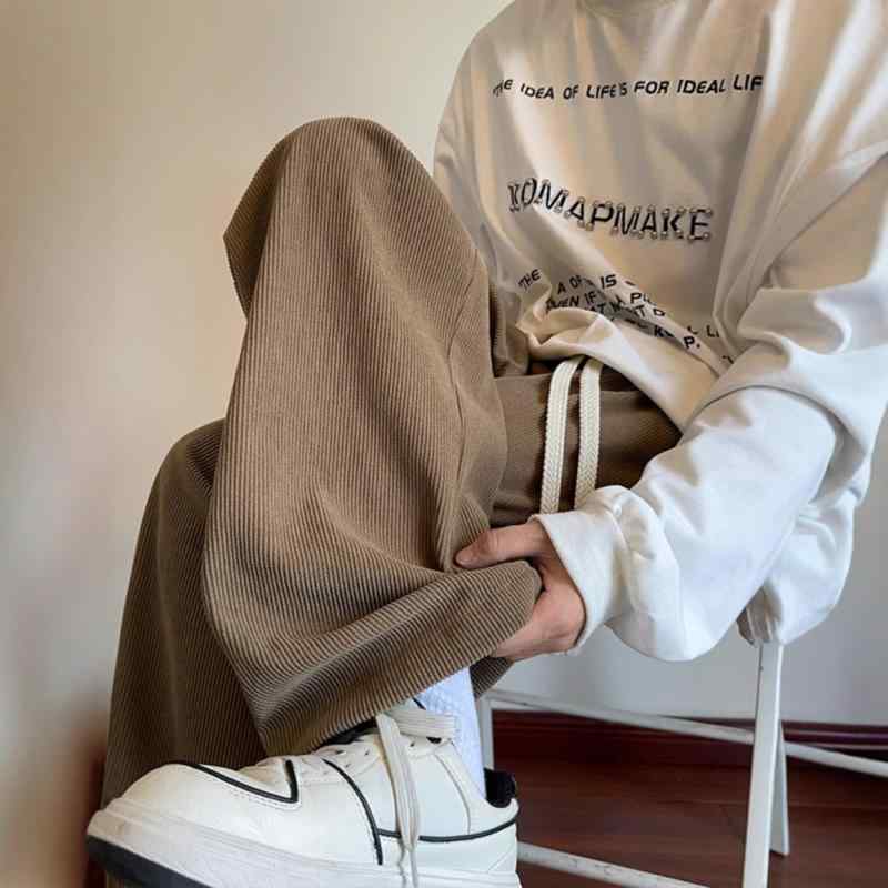 Rakuten - パンツ メンズ ベルベットパンツ カジュアルパンツ 黒 濃茶 M L XL 2XL 3XL