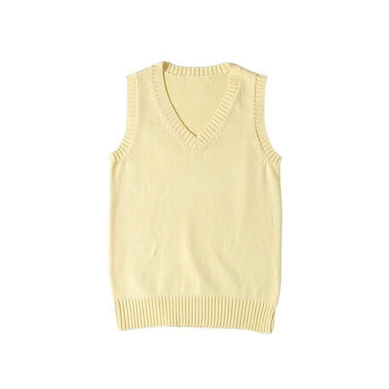 樂天商城 - 学院風 ベスト レディース Vネック ニットベスト トップス セーター カジュアル 学生 制服 通学 普段使い 秋冬