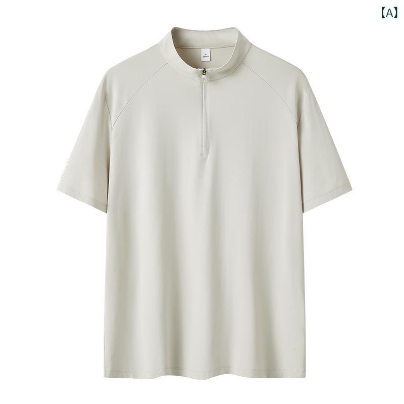 メンズ Tシャツ ポロシャツ 短袖 接触冷感 透気性 抗菌 紫外線カット 速乾 超軽量 ...