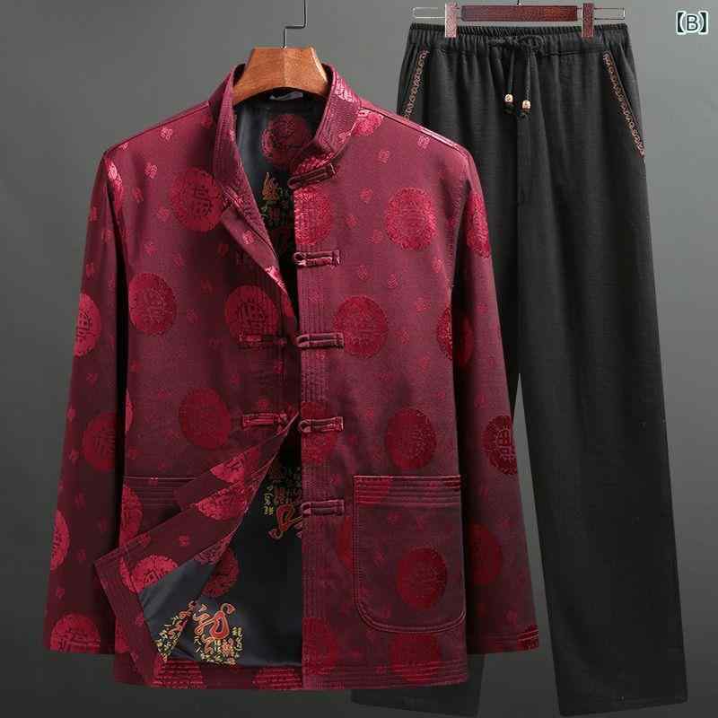 ジャケット メンズ 中高年 シニア 春秋 中国風 チャイナ服 立ち襟 ボタン 長袖 アウター カジュアル おしゃれ 敬老の日 父の日 お祝い ギフト remake-buddy-10768500 リメイクバディー サンプル画像2