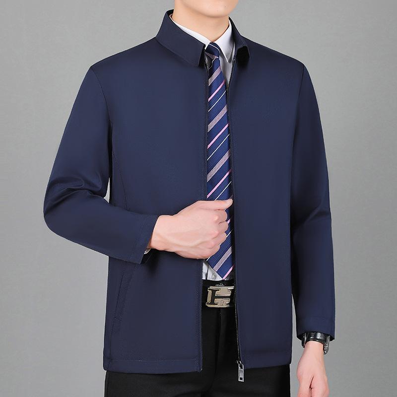 ジャケット メンズ 秋冬 裏起毛 翻領 ショート丈 ビジネス カジュアル 紳士服 普段使い 通勤用 シンプル・機能: 透気・カテゴリ: ジャケット・スタイル: ライトビジネス・ネックライン: 襟付き・フィット感: フィットタイプ・フード: なし・厚さ: 厚手・柄: 無地・誤差範囲: 1-3cm・対象: 中年・生地名称: 化学繊維混紡・主素材: ポリエステル96%・裏地素材: ポリエステル100%・用途: 日常・デザイン詳細: ポケット装飾・裾デザイン: ストレートヘム・加工: 形態安定処理・着丈: 標準・ポケットスタイル: サイドポケット・着こなし: アウター・袖丈: 長袖・カラー展開: 218単衣-ネイビー, 218単衣-ブラック, 219裏起毛-ブラック, 219裏起毛-ネイビー, 217単衣ボタン-ブラック, 217単衣ボタン-ネイビー, 217単衣ボタン-カーキ・サイズ展開: M, L, XL, 2XL, 3XL, 4XL, 5XL・袖タイプ: 標準袖・対象年齢: 大人・性別: 男性