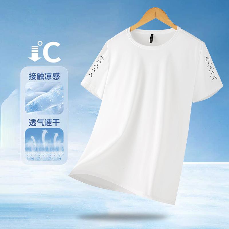 Tシャツ メンズ 短袖 夏季 薄手 丸首 ゆったり 速乾 透気 運動 トップス ナイロン ...