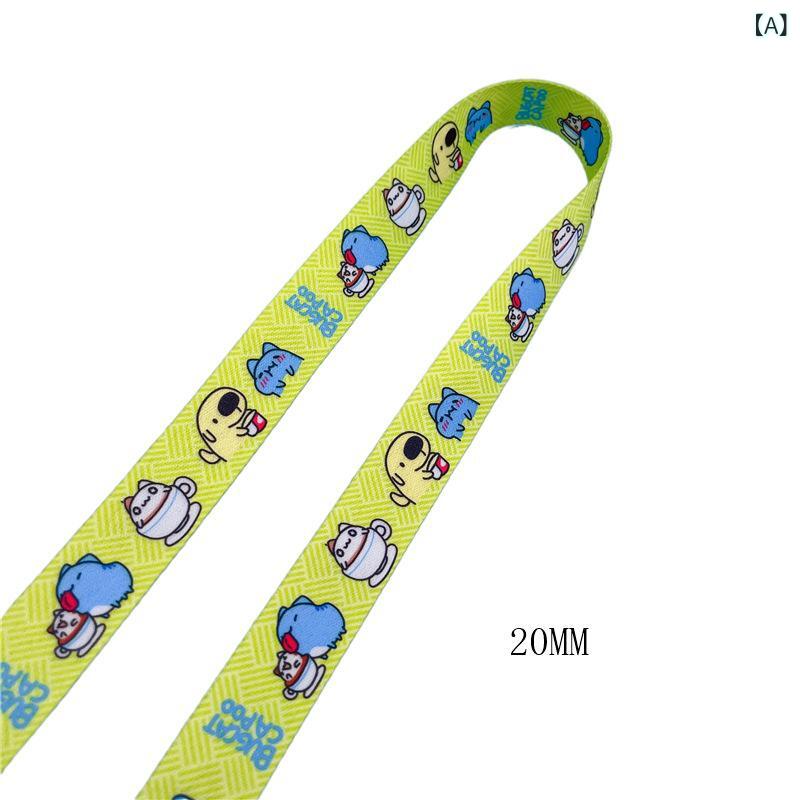Mascot - スマホ ストラップ 20mm 幅 厚手 両面 ポリエステル 素材 水筒 バックパック 紐 カード ホルダー 付き カートゥーン プリント 熱転写 914.4cm 長さ 通勤 通学 普段使い 軽量 耐久性 カラフル デザイン
