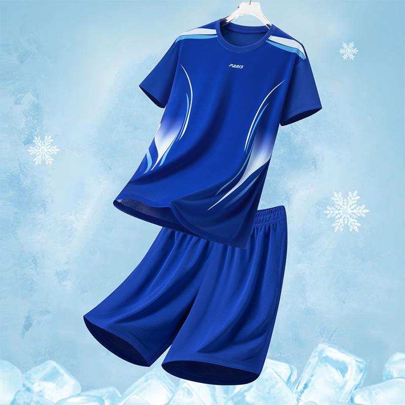 メンズ スポーツウェア セット 短袖 Tシャツ ショーツ 速乾 ポリエステル 薄手 夏 黒 赤 緑 運動 ランニング ジョギング アクティブ フィットネス 軽量 通気性 吸湿 ストレッチ ユニセックス