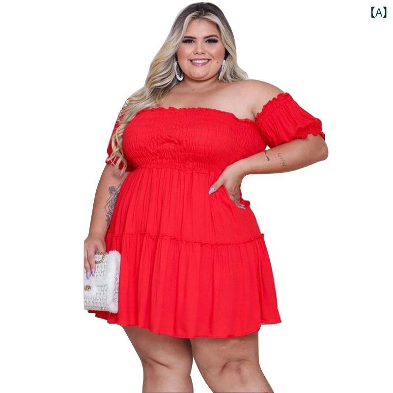 アマゾン AliExpress 越境 貿易 婦人 服 100 kg 痩身 効果の ある ウエスト マーク 入り 不規則な 大きい サイズの ワンピース レディース 半袖