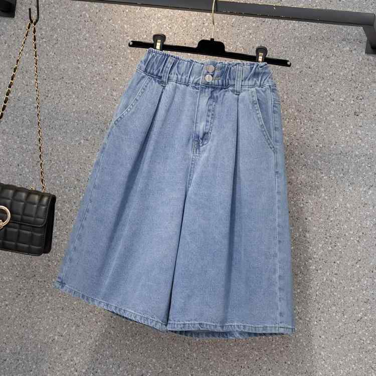 レディース デニム ショートパンツ 牛仔布 綿 素材 高腰 ワイドレッグ 薄手 軽量 微弾性 通勤 スタイル 気質 春季 浅青 色 水洗 加工 阔脚 デザイン 小脚 シルエット 普段使い デイリー コーデ ゆったり フィット 快適 履き心地 女性 ファッ