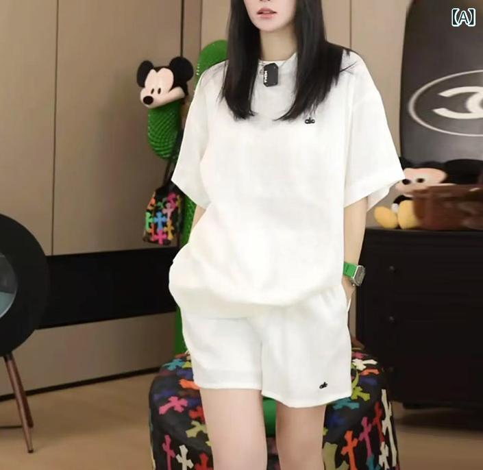 ファッション 韓国の カジュアルな スポーツ ウェアの 女性 2025 年 夏の 新型の ...