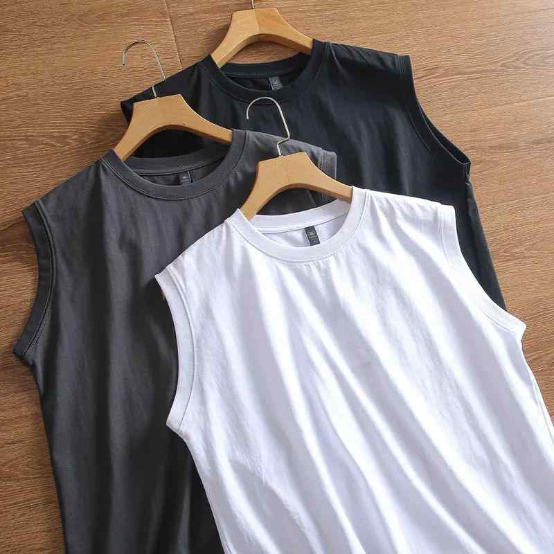 タンクトップ メンズ 男性用 トップス ノースリーブ Tシャツ カットソー インナーシャツ 無地 綿100％ コットン 100% 通気性 ゆったり 大きいサイズ カジュアル ルームウェア 部屋着 普段使い スポーツ 白 灰 黒