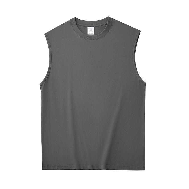 タンクトップ メンズ 男性用 ノースリーブ Tシャツ インナーシャツ トップス 丸首 ラウンドヘム ヘビーウェイト 厚手 綿100% 無地 オールシーズン スポーツ ランニング トレーニング 筋トレ 野球 バスケットボール ゆったり ホワイト ブラック