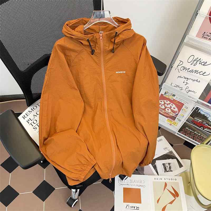 樂天商城 - 防晒衣 メンズ レディース 春夏 接触冷感 UVカット アウター パーカー フード付き ゆったり 撥水 速乾 遮光 紫外線対策 ライトアウター アウトドア スポーツ ランニング 登山 キャンプ 自転車 通学 通勤 白 橙 緑