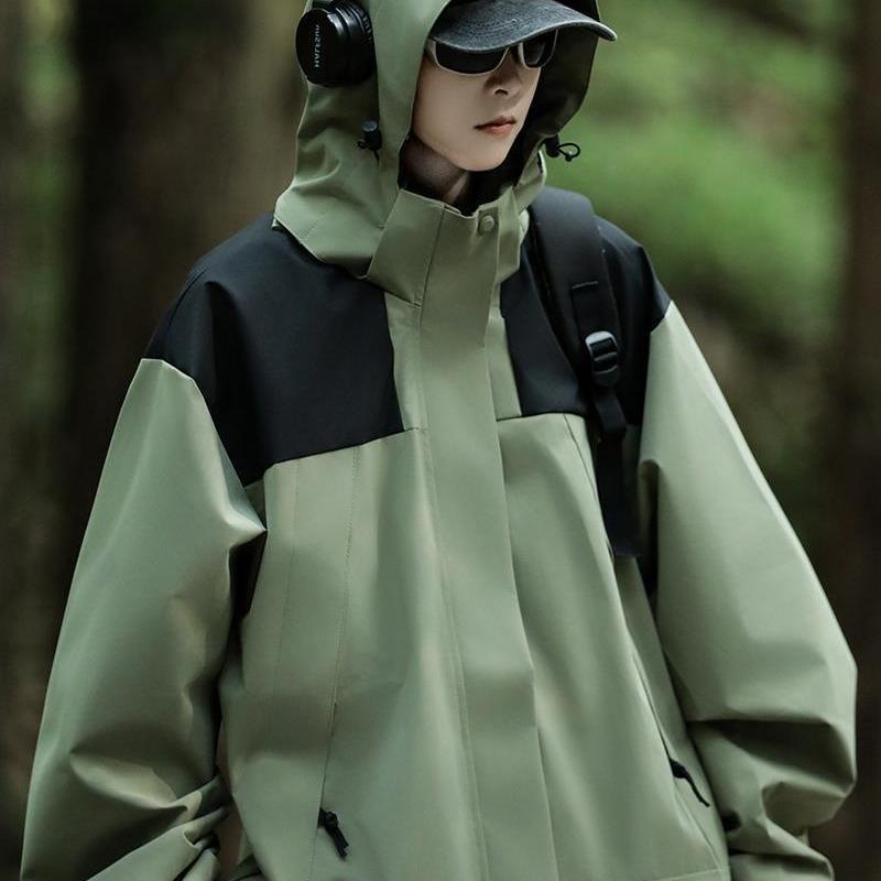 ・機能: 耐磨・カテゴリ: 夹克・シルエット: 宽松型・フード: 连帽・厚さ: 普通・対象: 青少年、成人・主な素材: 聚酯纤维（涤纶）・袖丈: 长袖・カラー展開: 白色,黒色,浅绿・サイズ展開: M,L,XL,2XL,3XL・袖口デザイン: 外观散口内里收口・性別: 男