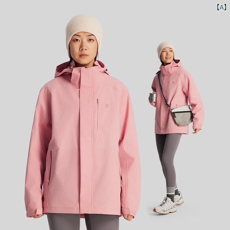 マウンテンパーカー メンズ レディース 男女兼用 ウィンドブレーカー ジャケット アウター 登山服 コート フード付き 長袖 撥水 防風 保暖 秋冬 キャンプ アウトドア ハイキング カジュアル 無地 配色 ブラック サンドカーキ