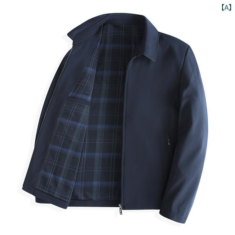 ジャケット メンズ 男性用 紳士服 アウター ブルゾン ジャンパー 立ち襟 襟付き ジッパー チャック ポケット 無地 カジュアル ビジネス 通勤 普段使い 軽い 軽量 防風 丈夫 40代 50代 シニア おじいちゃん 羽織り 秋冬 remake-buddy-10592966 リメイクバディー サンプル画像2